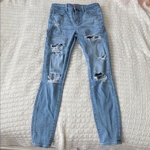 American Eagle Distressed Light Blue Jeggings